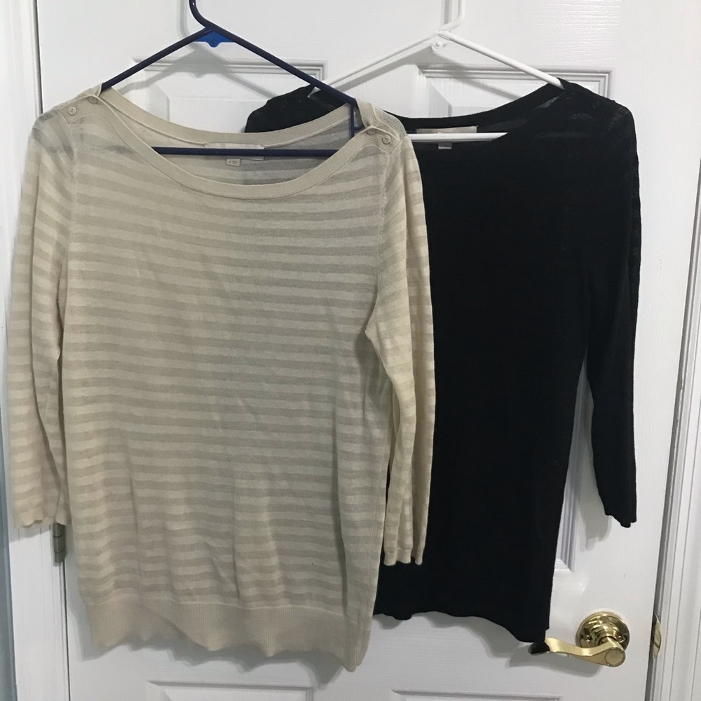 Lot of loft tops, striped, medium, boatneck